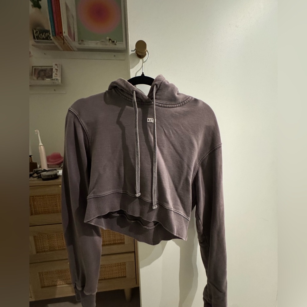 Kith Women's Charcoal Cropped Hoodie